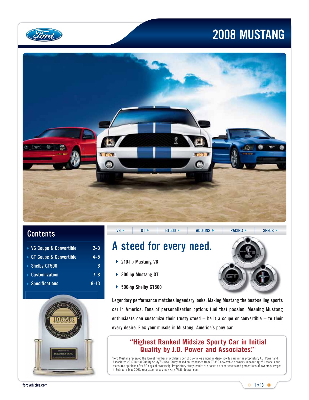 2008 Ford Mustang Brochure Page 11